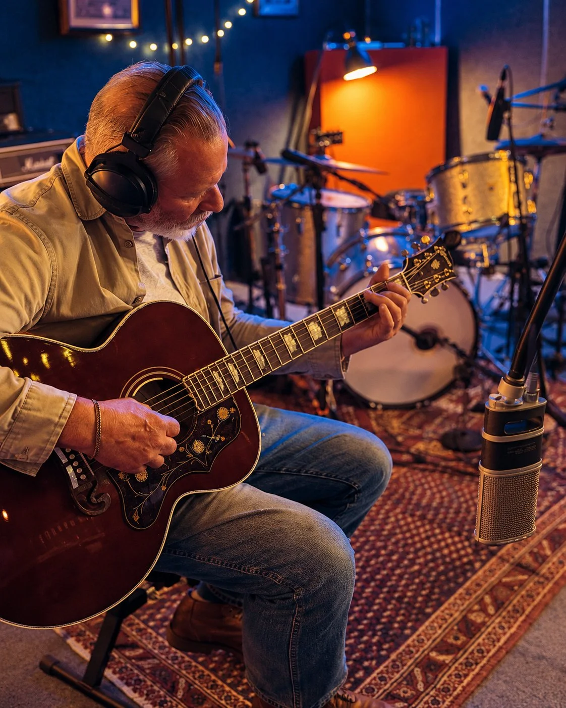 Warren from The Beautiful Failures laying down acoustic guitar for some new tracks. 🎸

Gibson J-200 through one of our JZ Mics V67.

#PinholeSoundStudio #TheBeautifulFailures #GibsonJ200 #JZMics #ManchesterRecordingStudio