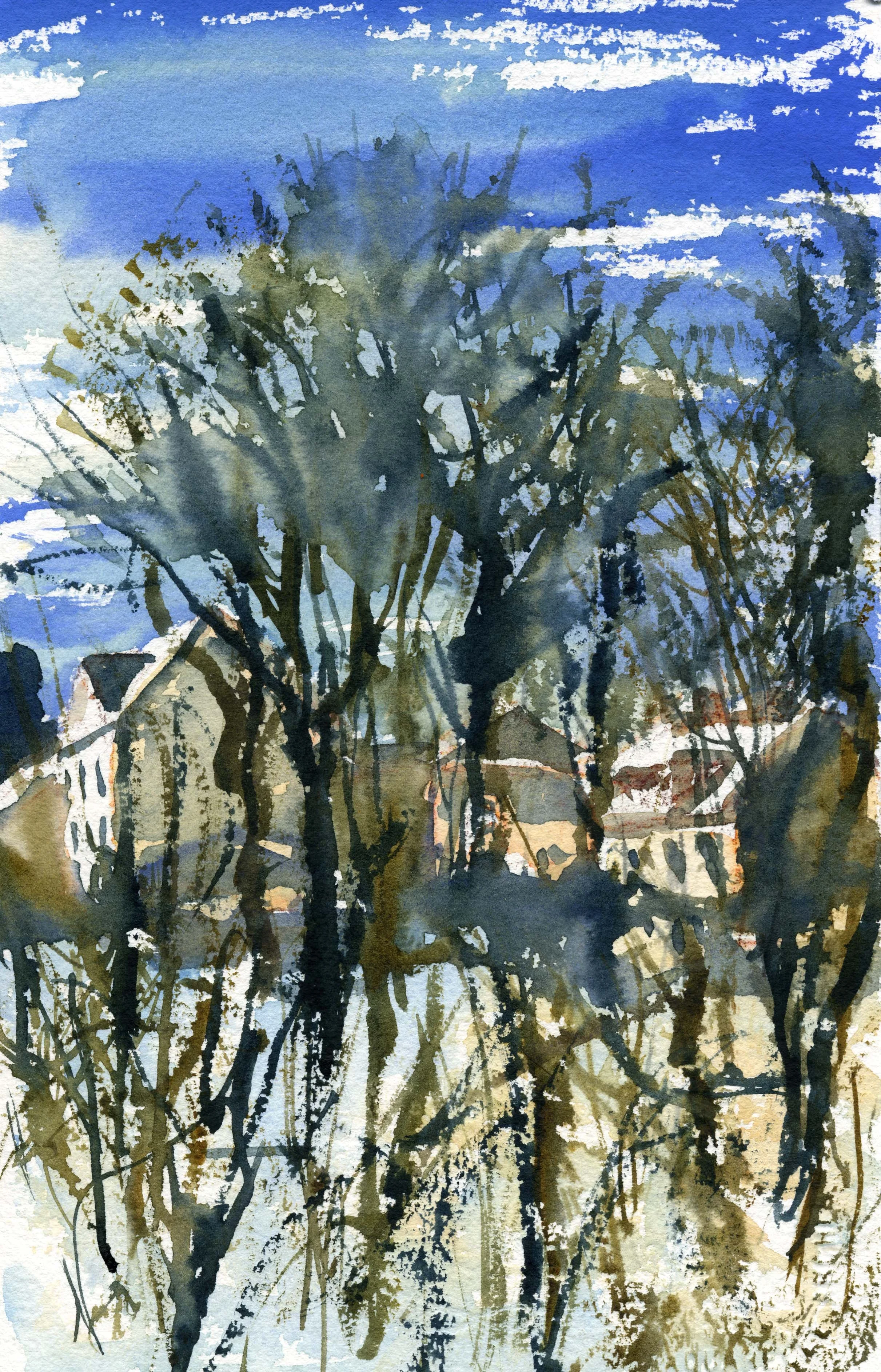 SNOWY VIEW FROM STUDIO WINDOW