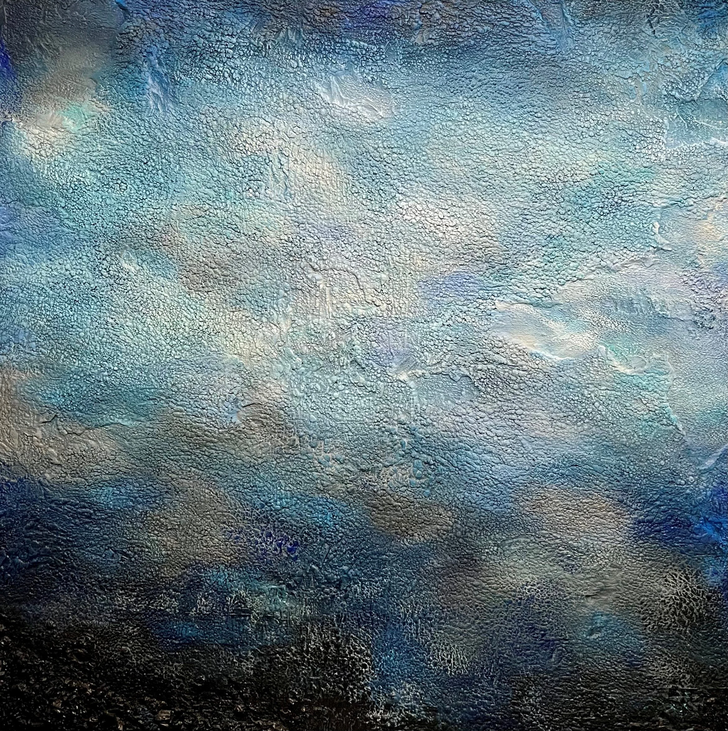 Untitled (2022), acrylic and tourmaline on canvas, 120x120cm