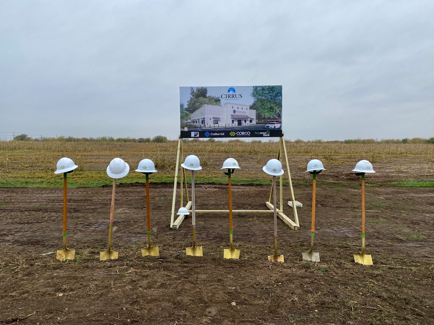 Despite the rainy day it was great to see the ground breaking of yet another project with @goddard_school in Oak Point!

#designingcommunity #architecture #construction