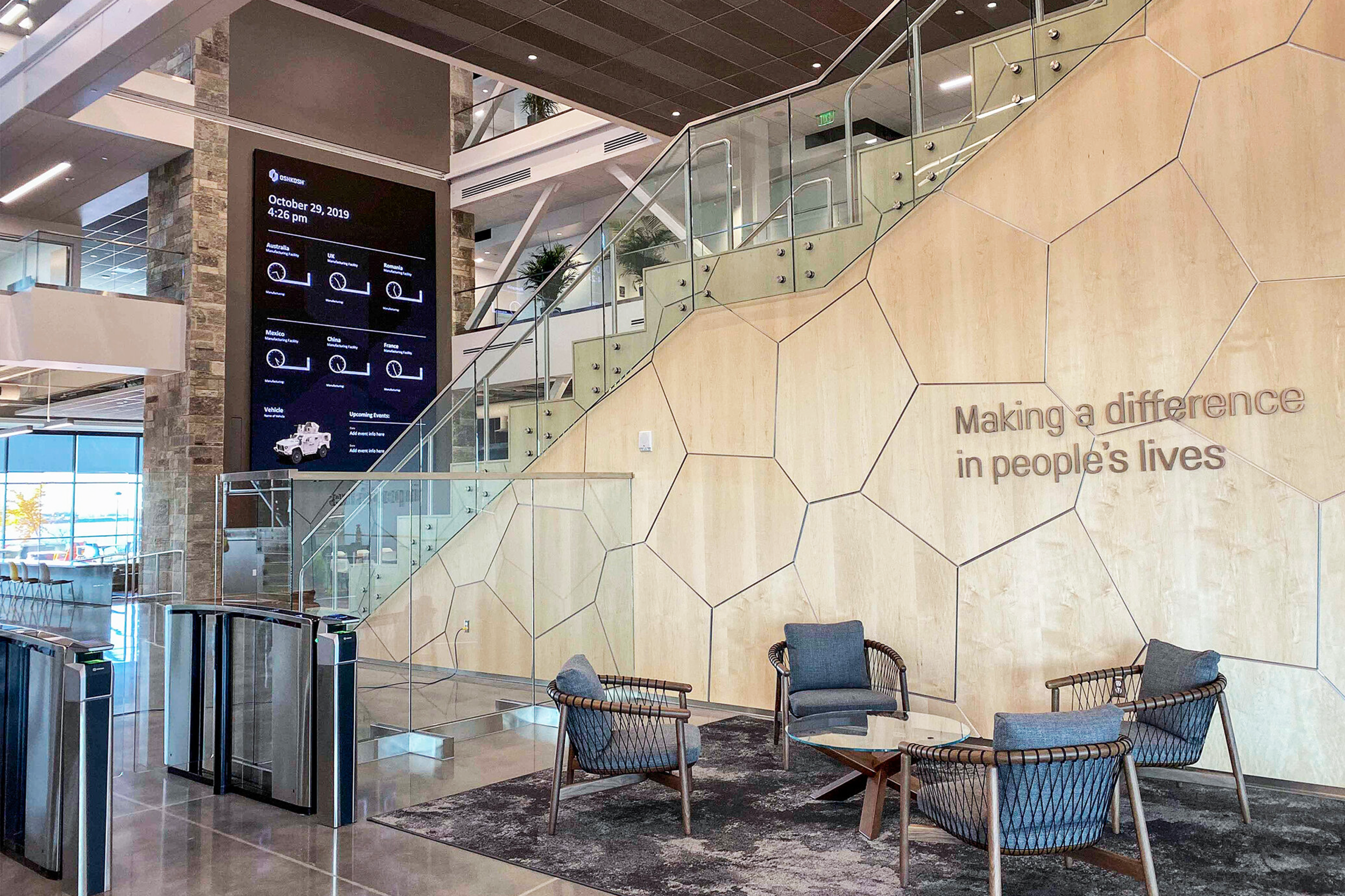 Oshkosh Headquarters → employee entryway