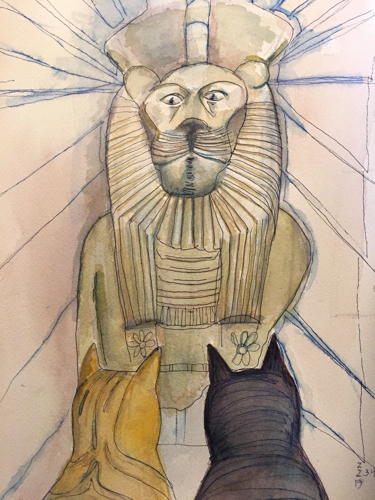 Bamboo and Houdini visit the Egyptian Wing of the Brooklyn Museum of Art.