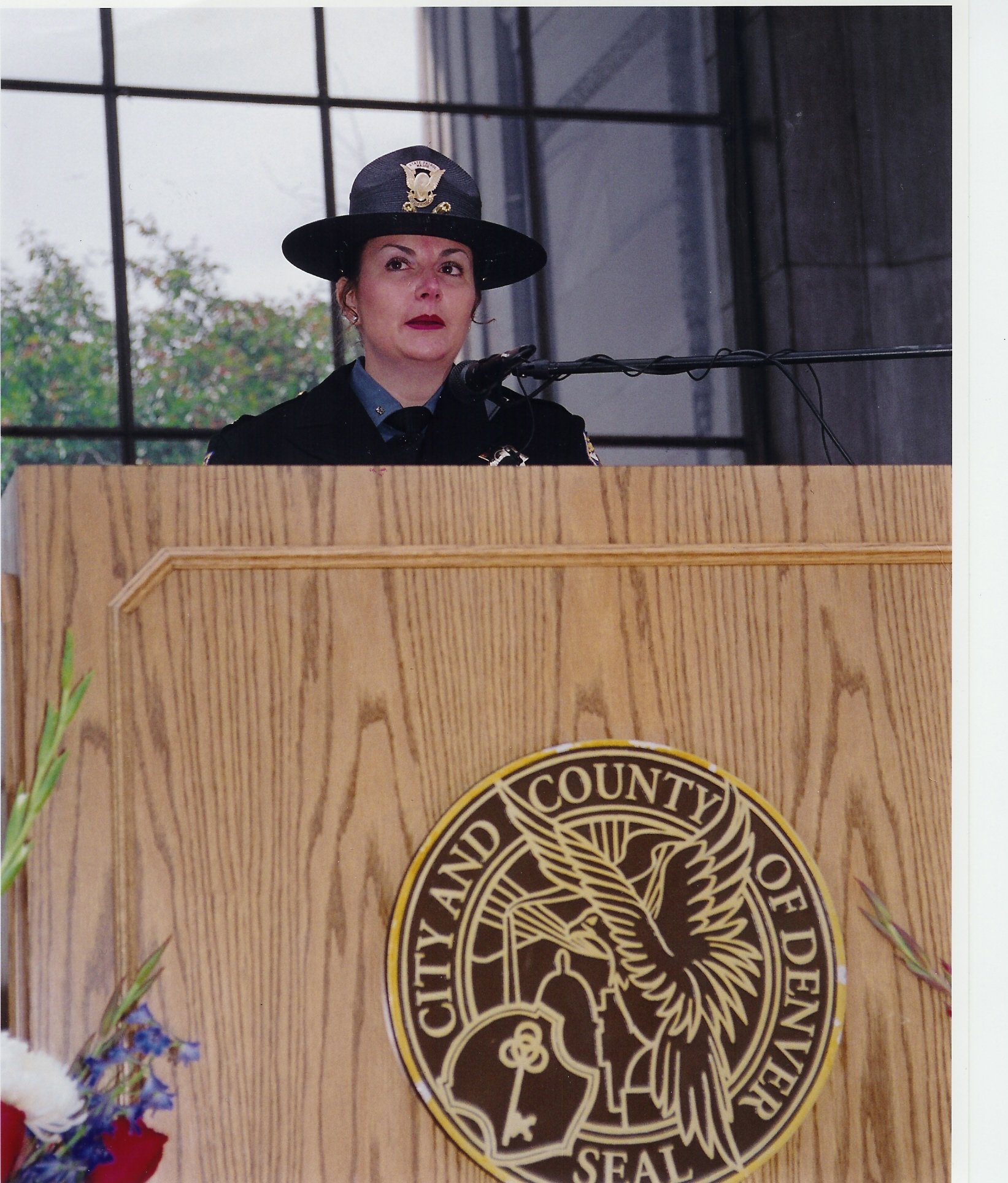 Major Thomas Speaking in Denver at a Fallen Officer Event, 2002