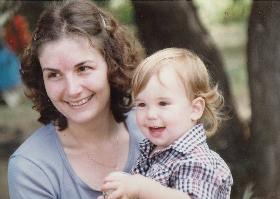 Lora Thomas with her son, 1981