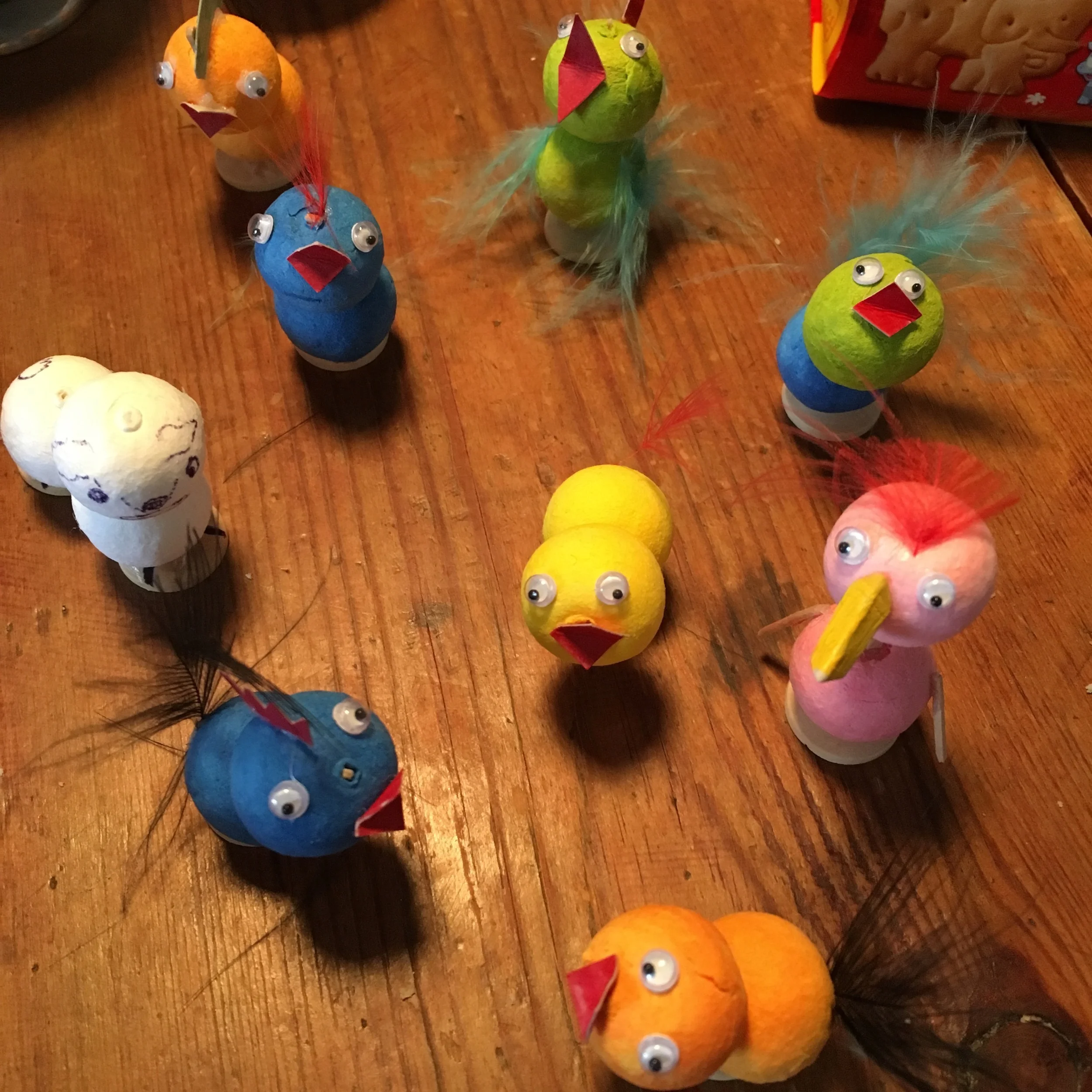 Awww, soo cute! A whole chicken army. And one lamb.