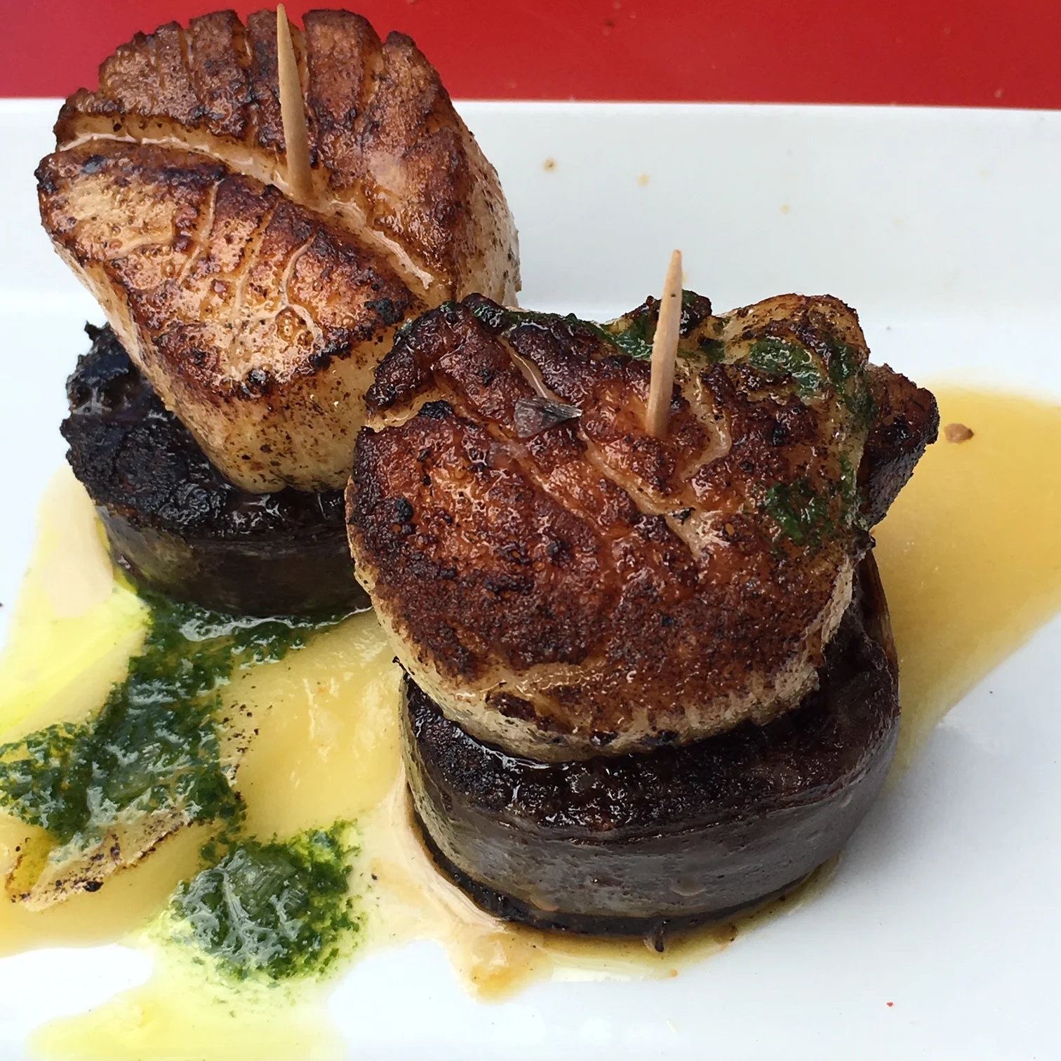 Scallops with morcilla. Delicieux!