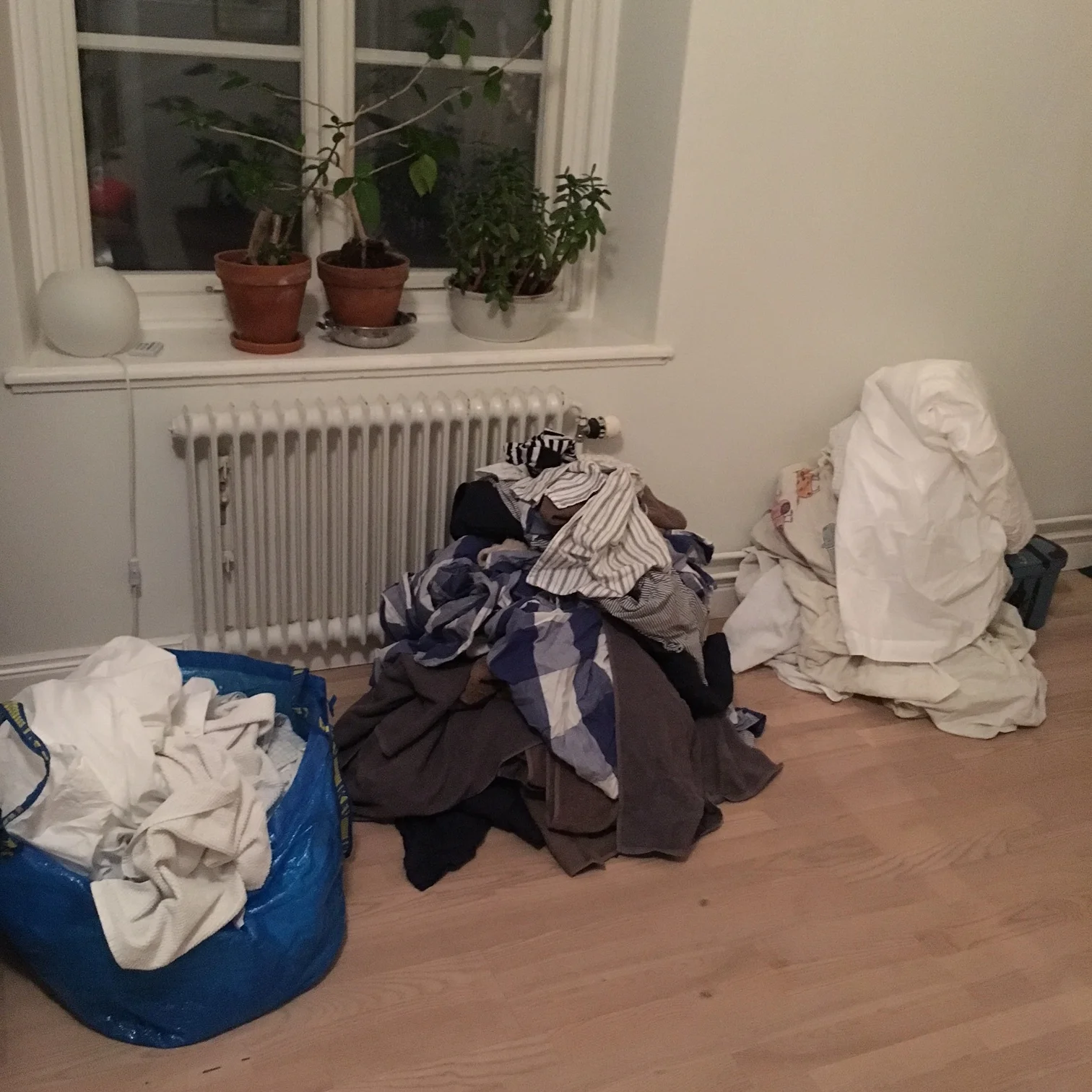 A lot of laundry.