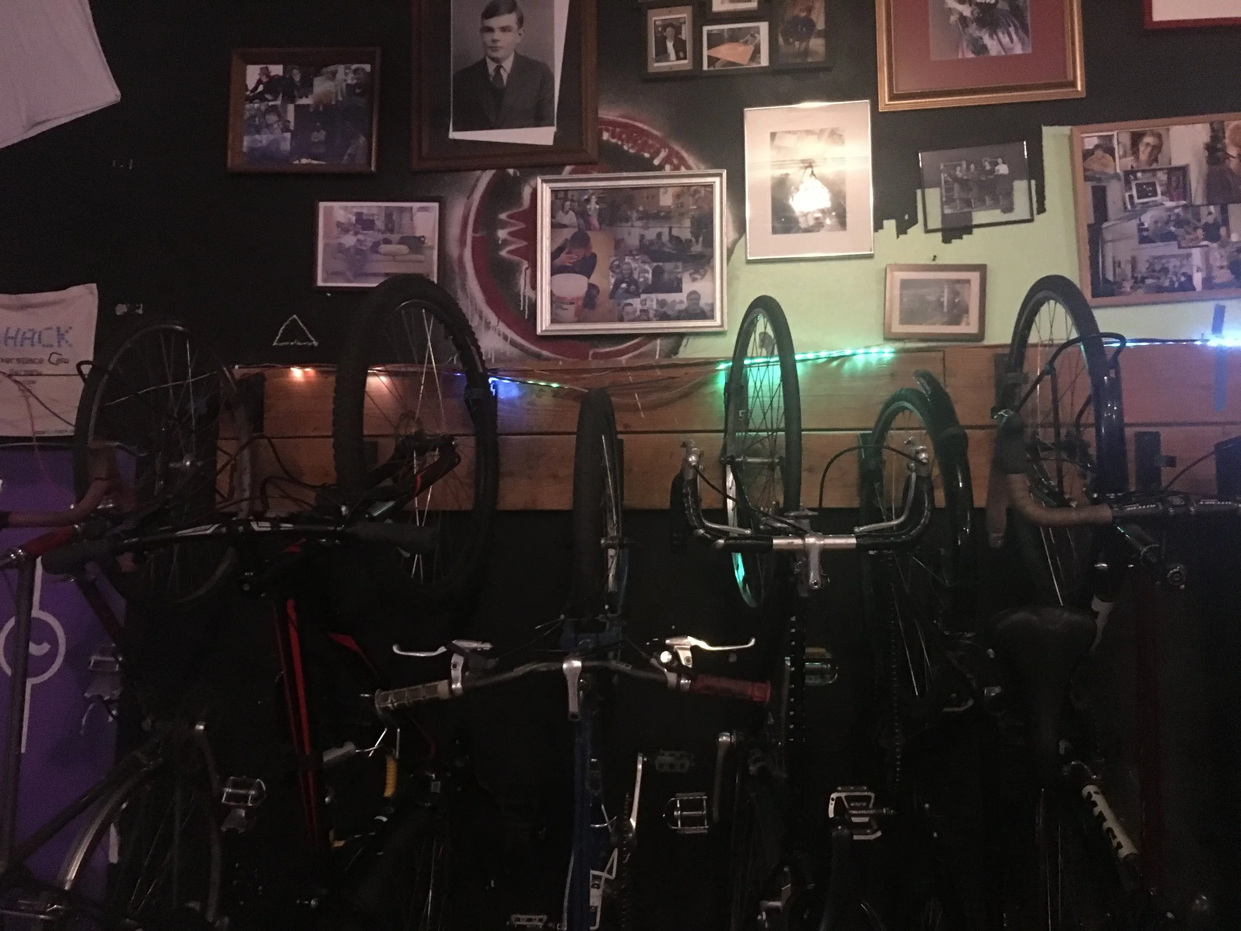 Alan Turing and a bike rack.