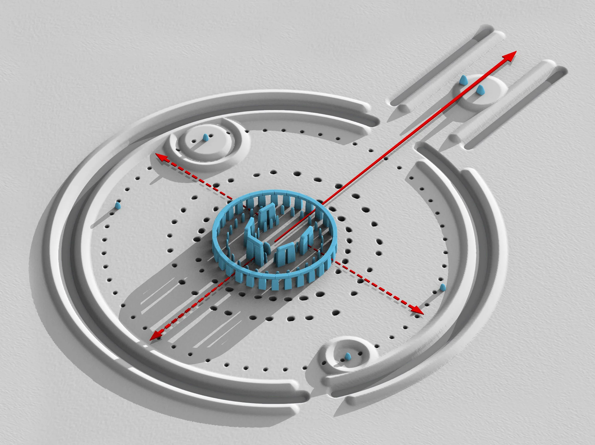 Computer rendering of the completed Stonehenge