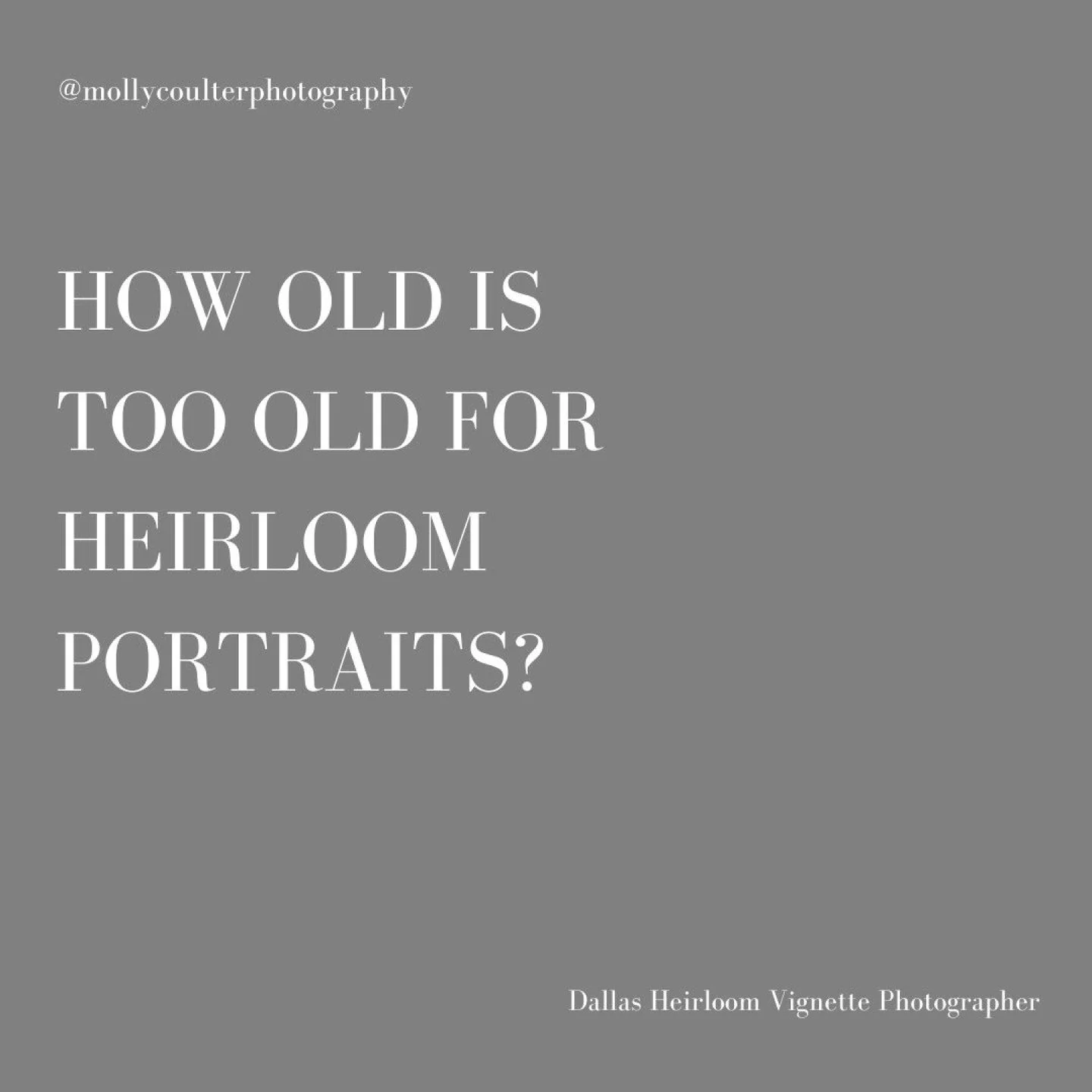 How old is too old for Heirloom Portraits of my child?

Dallas Heirloom Portrait Photographer
Dallas Heirloom Vignette Photograhper
Texas Heirloom Photographer

#mcpheirloom #dallasheirloomvignettephotographer #dallasheirloomportraitphotographer #hei