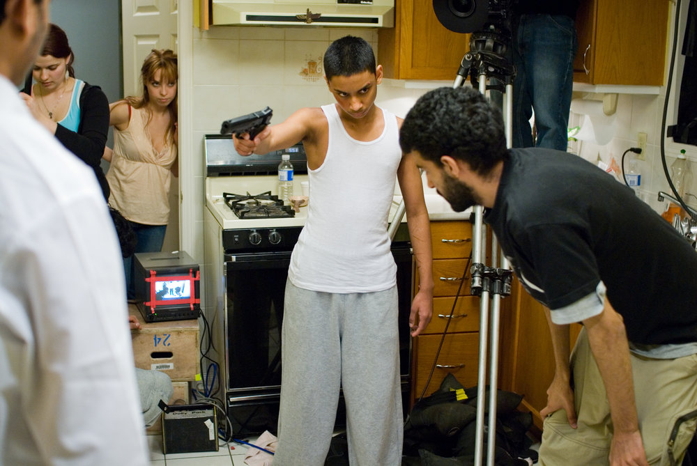  Ryan Persaud and Director Yaz Rabadi on the set of  Karim  (2007). 
