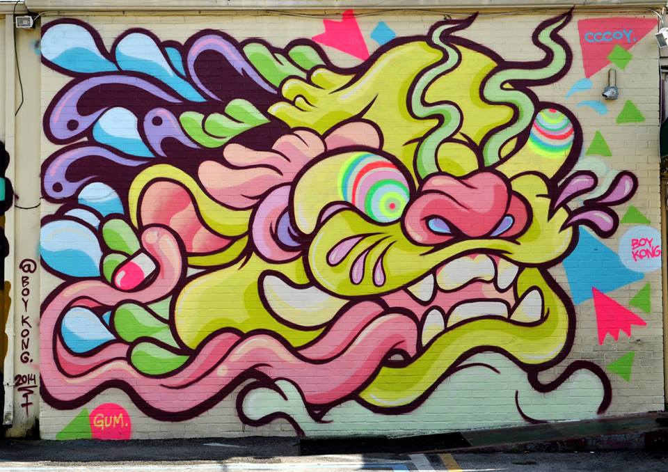 Boy Kong mural, Pho Hoa, 649 E. Primrose Drive