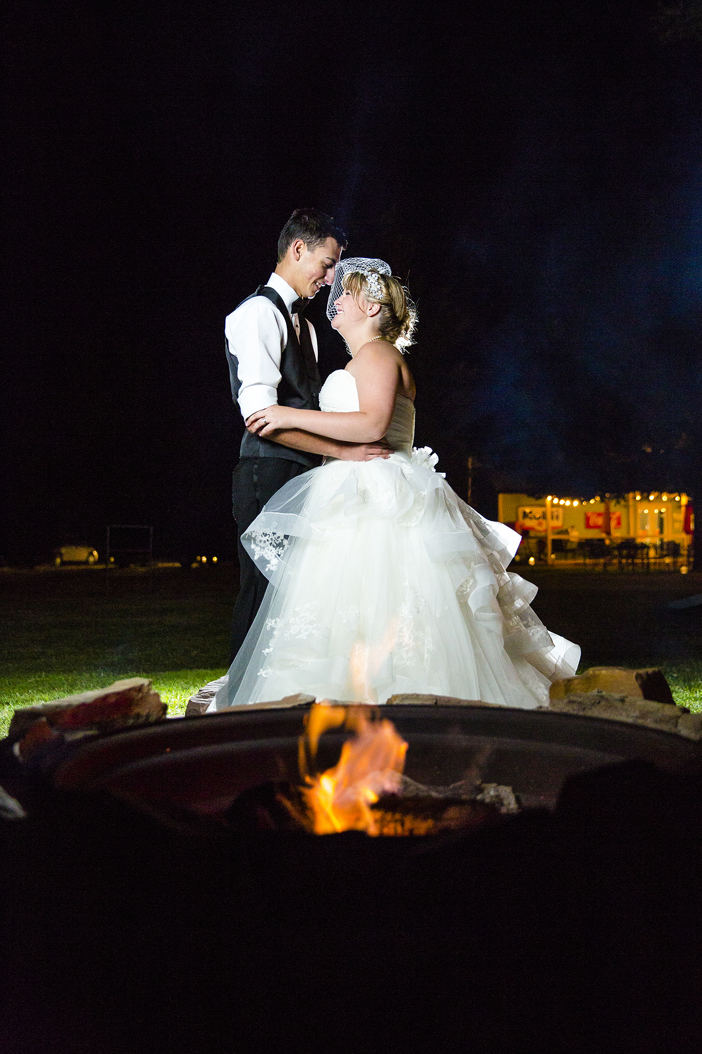 Fire Pit, Bride and Groom, Night Portraits, Dramatic, Edgy, Creative