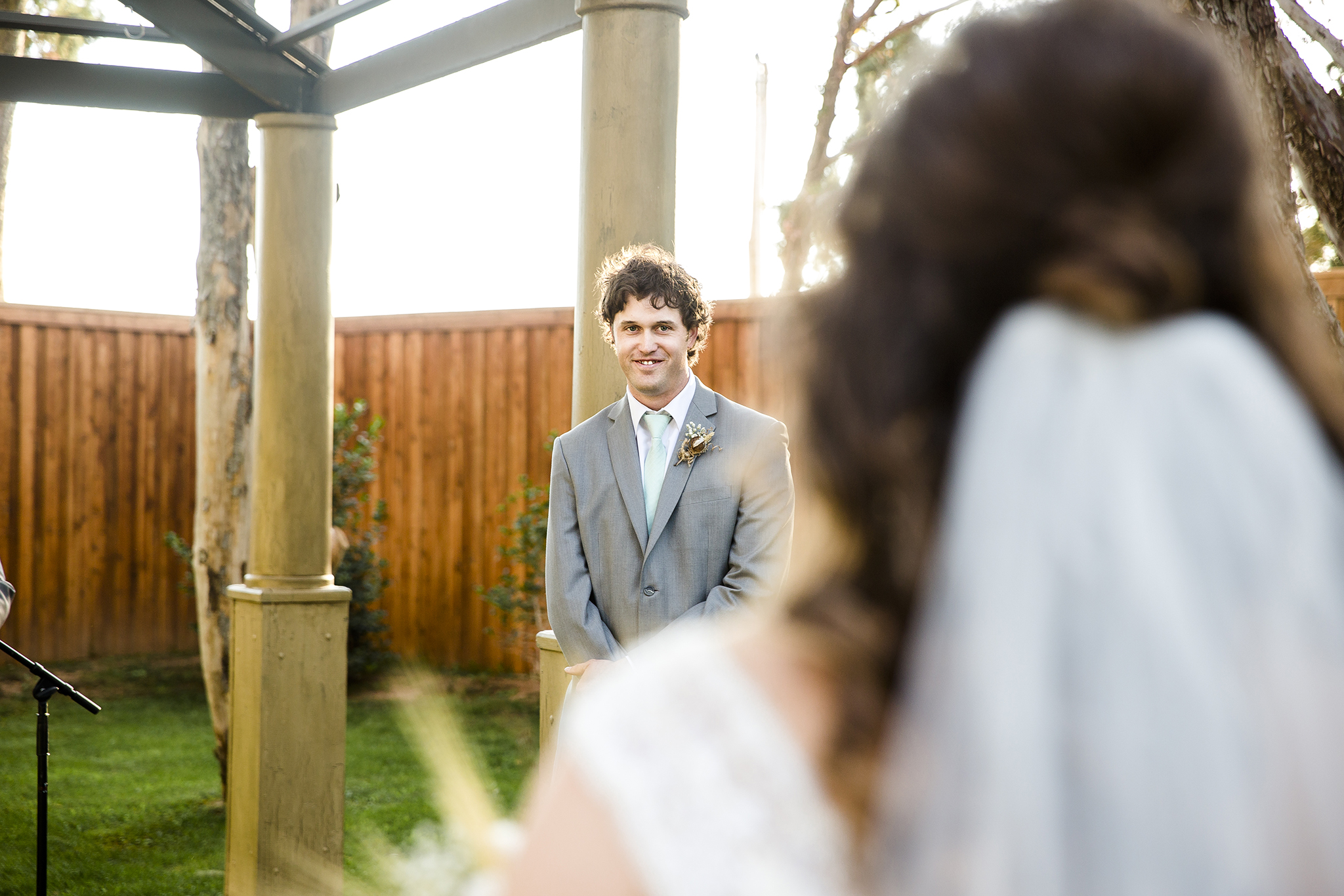 Lubbock Wedding Photography Wedding Photographer Walnut Tree Wedding Ceremony Groom Reactions