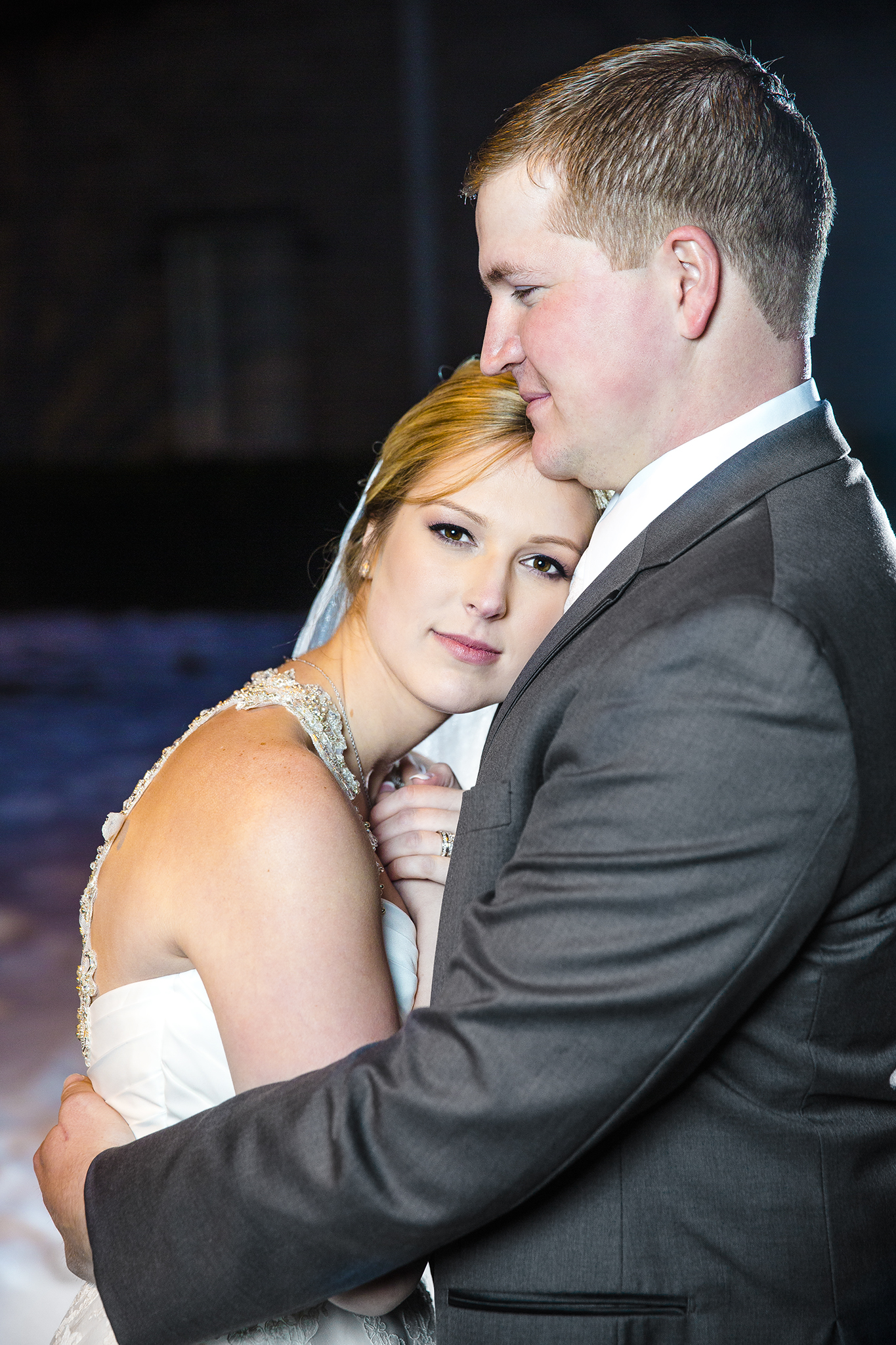 romantic, sweet, cold outside, bride and groom, wedding portraits, keep her warm