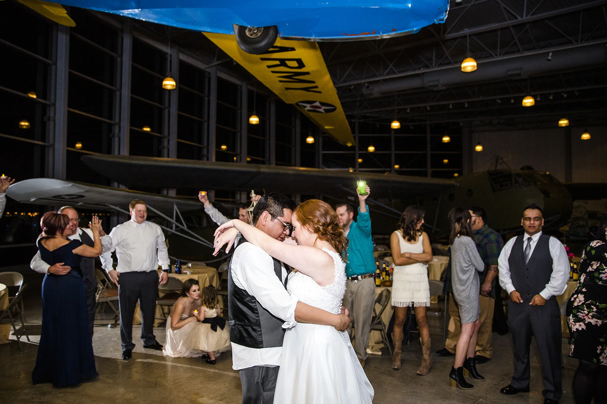 last dance, wedding reception, lubbock silent wings museum
