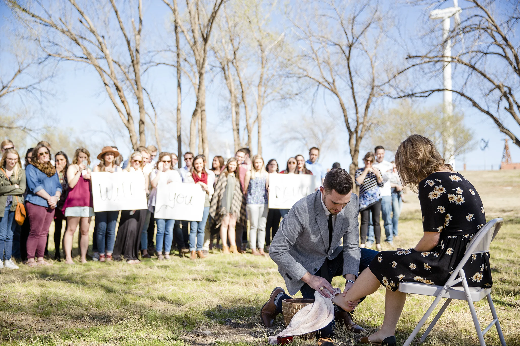 washing the bride's feet, surprise proposal, will you marry me