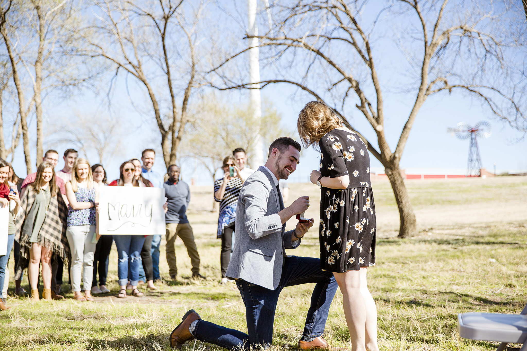 down on one knee, proposal, surprise engagement, bride and groom