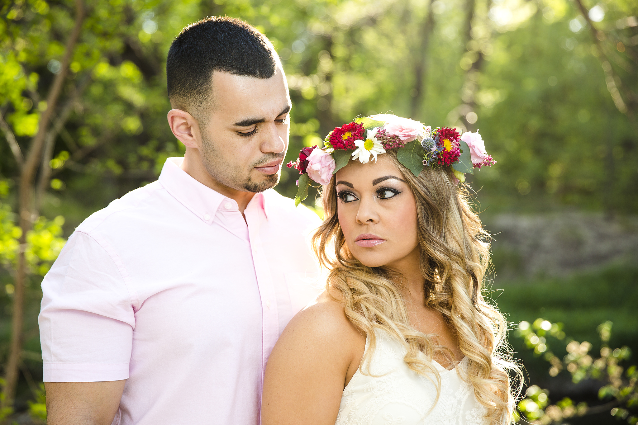 flower crown, engagement photography, natural light, not really all natural light, lubbock texas