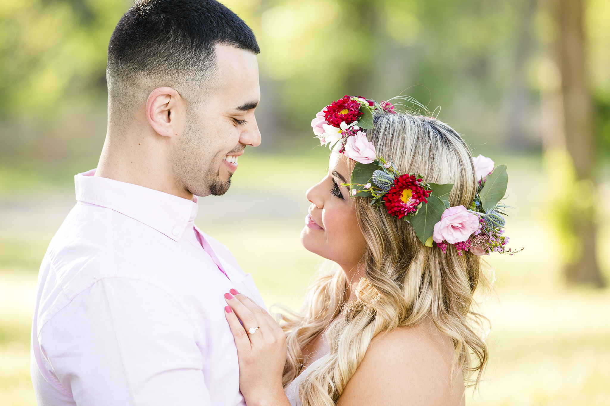 flower crown, sweet, romantic, engagement photography, lubbock texas, natural light