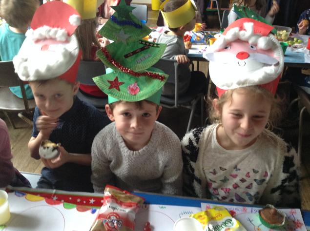  Eating, dancing and having a good time in the hall to finish our Christmas party. 