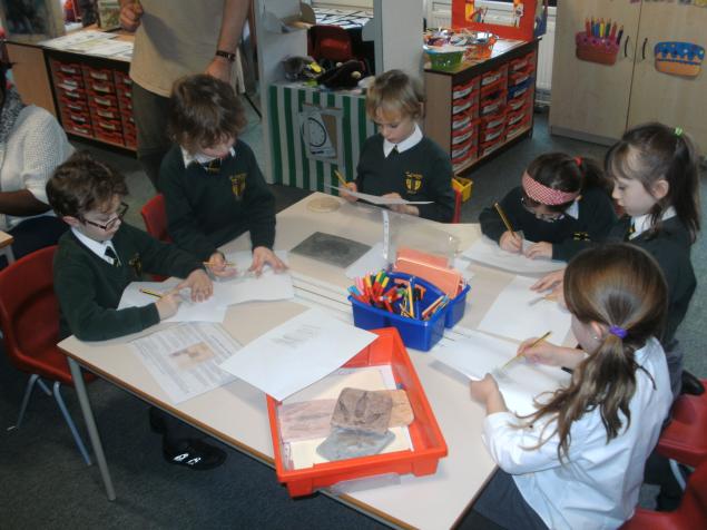  Our fossil rubbings and printing. 
