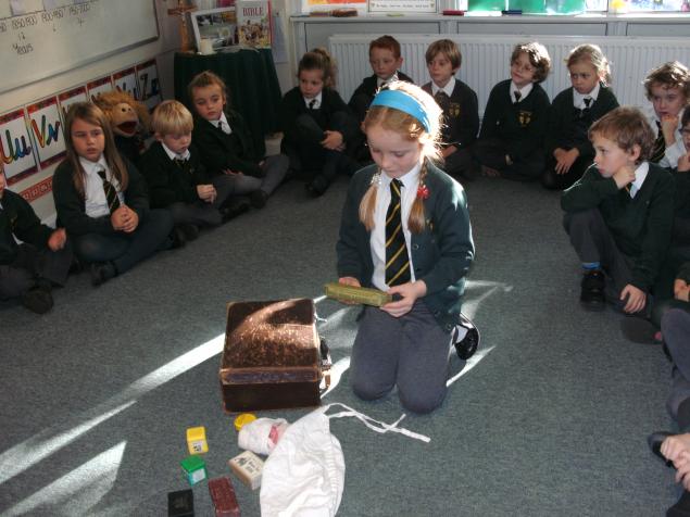   Then a mysterious suitcase arrived so we looked inside at clues to find out about a very important person in history. The suitcase had horrible smells, old fashioned medicines, a medal, a sash with the word Scutari, a nurses hat and lots more.  