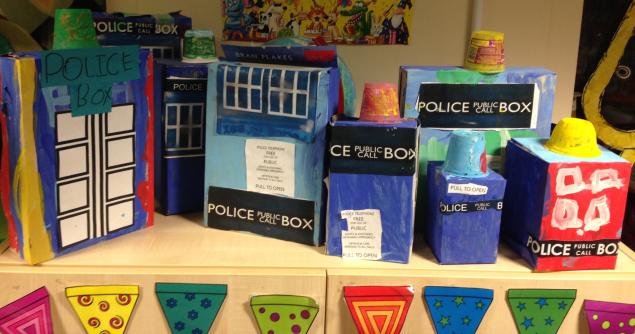  Year 2 made models of the TARDIS 