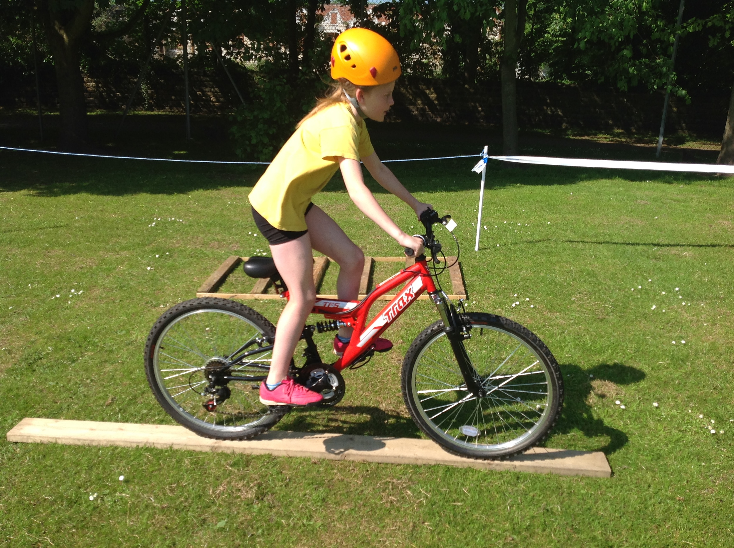 Bike handling ability . Riding the plank and the ladder.