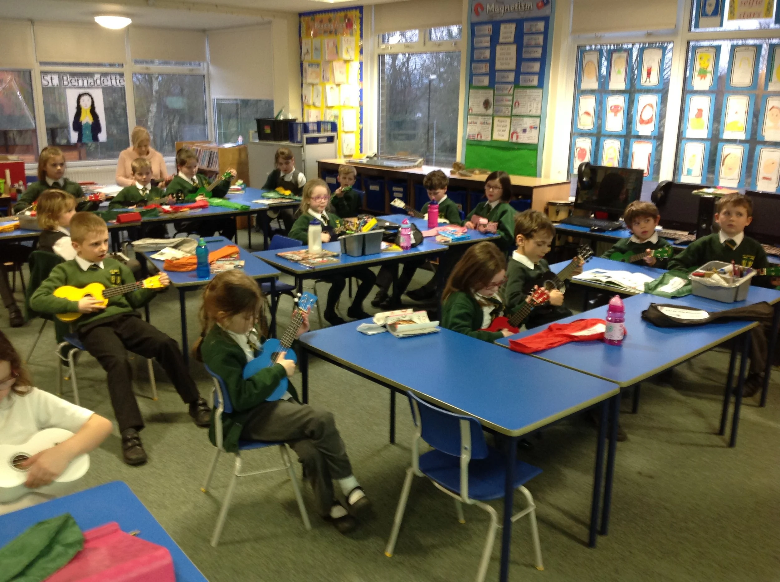 Year 3 mastering the ukulele!