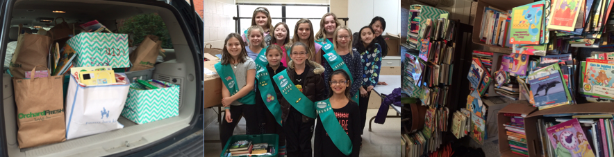 GS Troop 3128 Nativity of Our Lord School in Orchard Park New York donated 1,631 gently used to Ohana100 GO! READ project. These books will help to build libraries and support programs that are in need of books for their children in communities across WNY. Keep up the great work and GO! READ GS Troop 3128