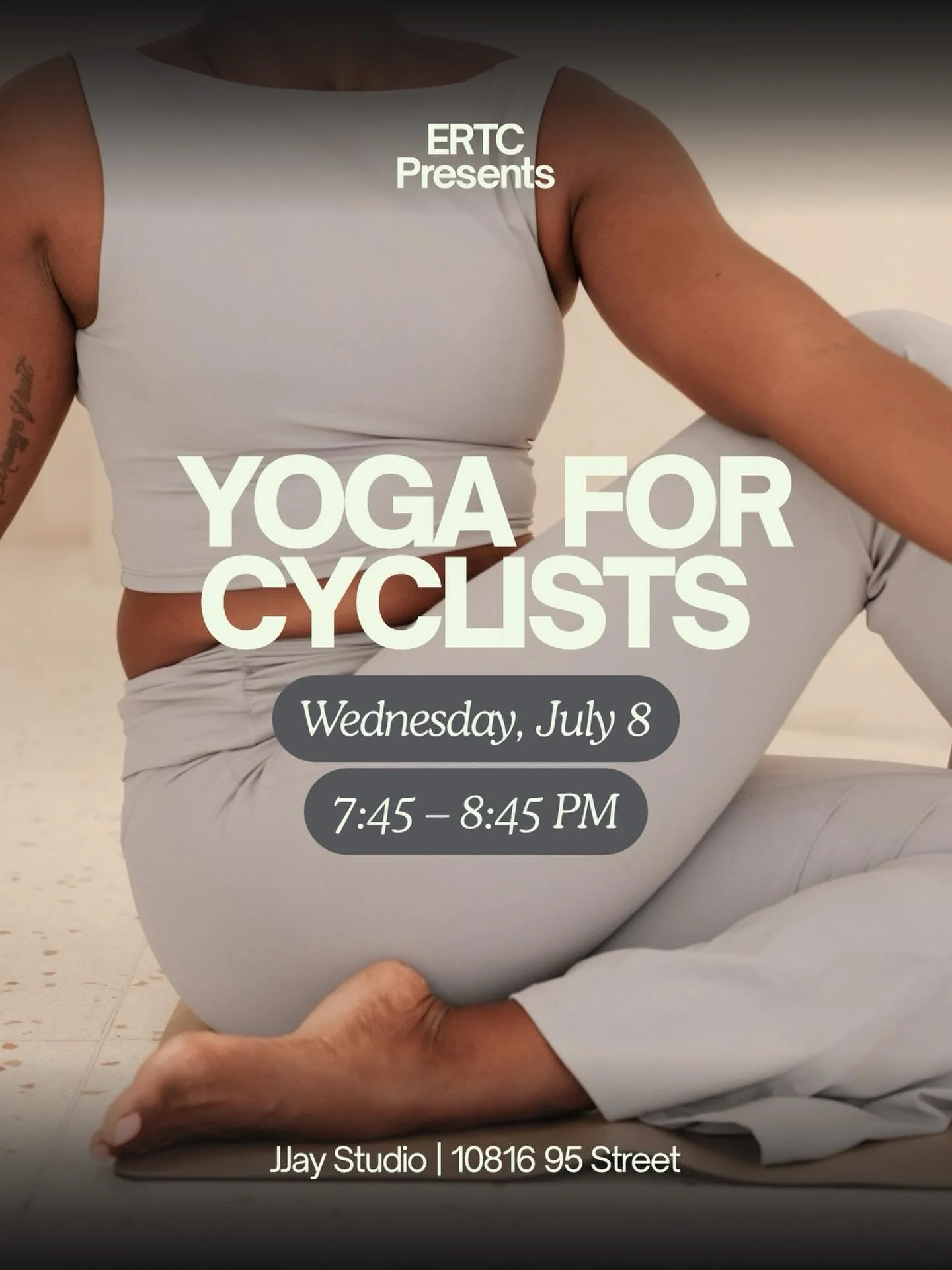 Join us @j.jaystudio on July 8 for a relaxing yoga class geared to cyclists.

Take a break from your busy day and unwind with some gentle stretches and calming breaths. Whether you&rsquo;re a beginner or a seasoned yogi, this class is perfect for all