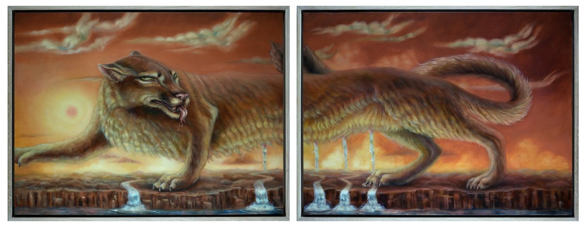 'A Mothers Remorse' 18" x 48" Diptych Oil on panel