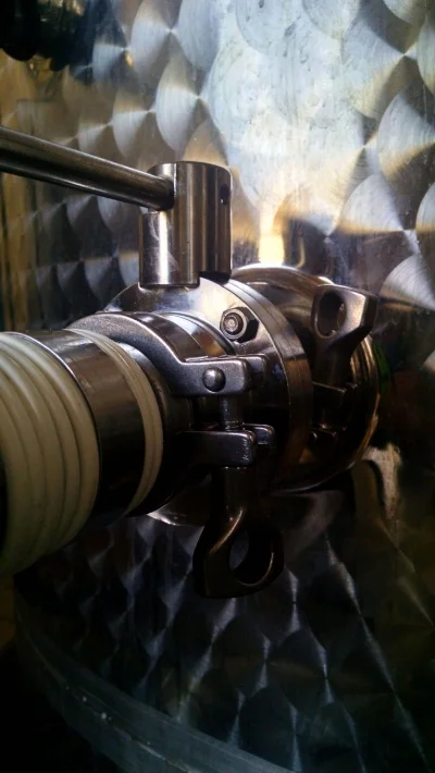 Hooking up to the tank to start bottling