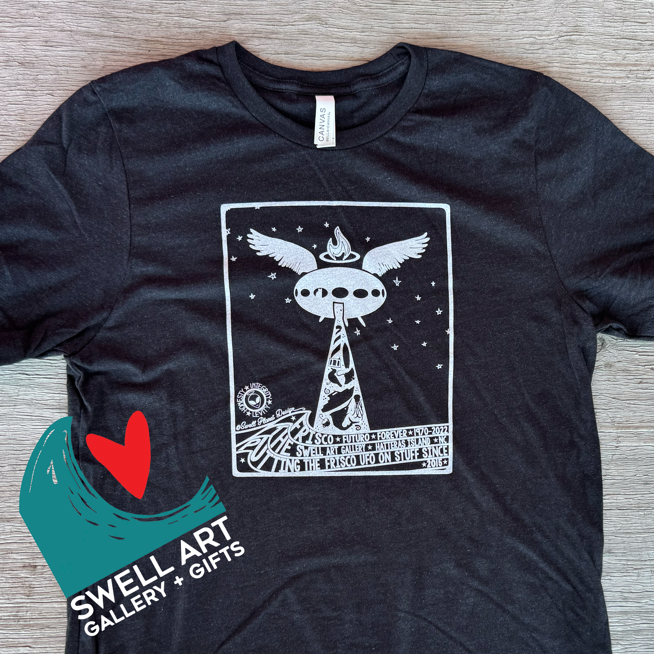Generation 2 Frisco Spaceship Tee (Heather White on Heather Black)