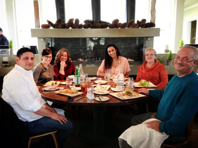 Our lunch at Sol Bar was such a treat — enjoying good food while sitting by a fire, drenched in lovely natural light…not a bad situation to be in! No wonder we all look so happy.