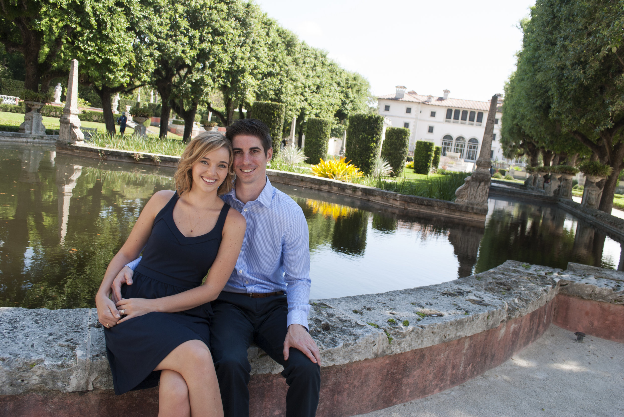  Kaila L. Partin and Brad C. Faig got engaged two months before her law school graduation. They chose the Villa Vizcaya for their engagement photos.   Miami, FL  