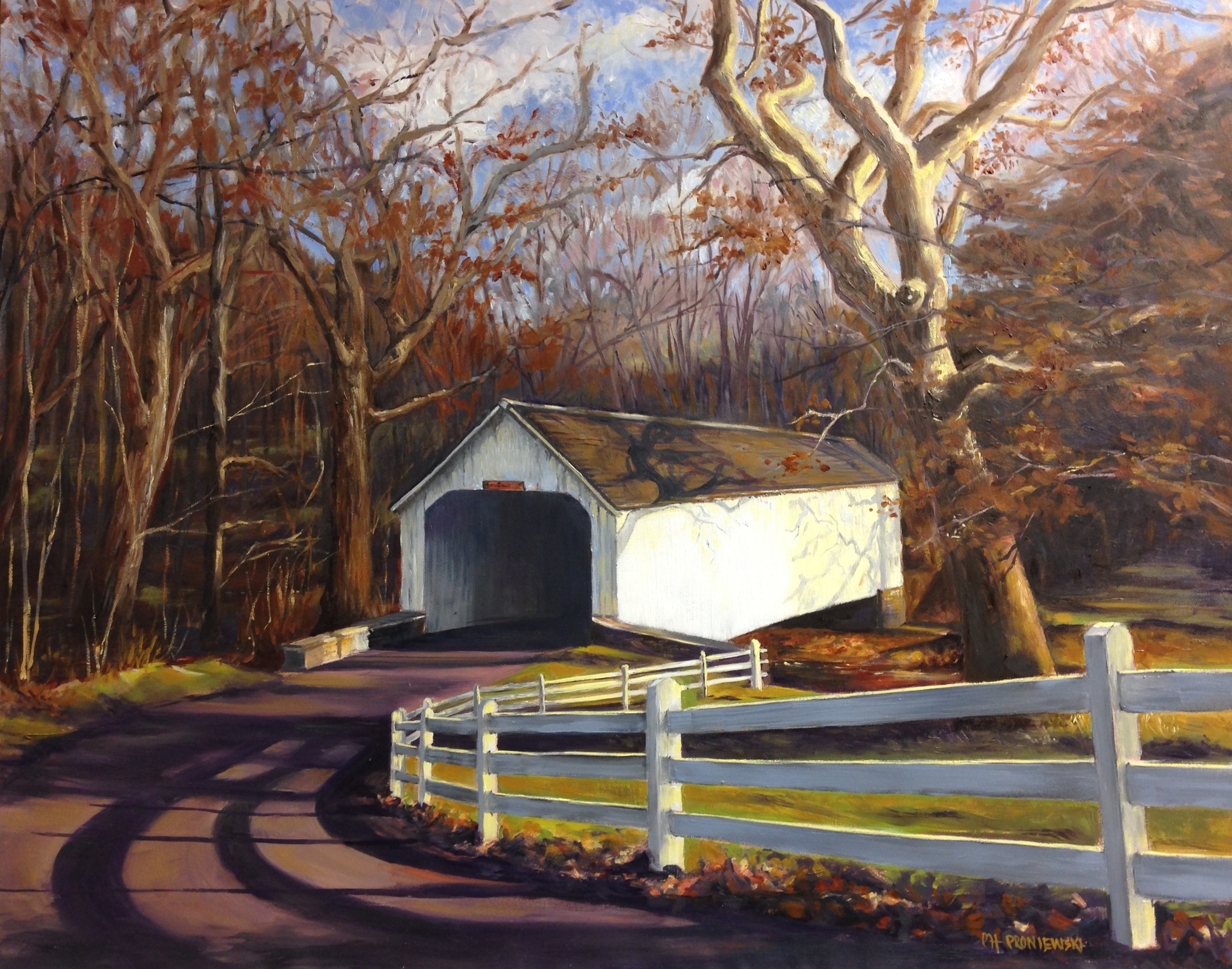 "Loux Covered Bridge Over Cabin Run"
