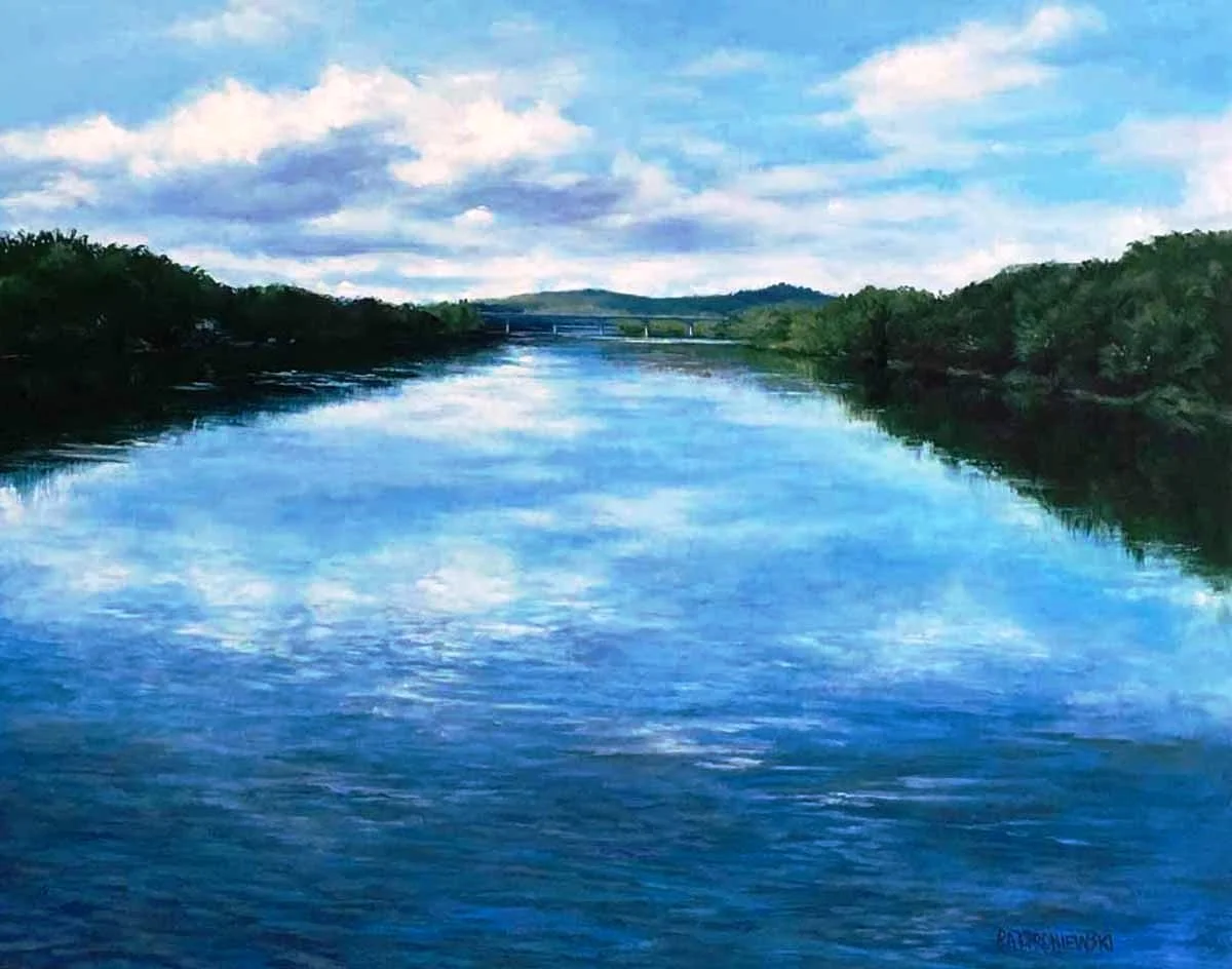 "The Sky Runs Deep" The Delaware River from the New Hope Lambertville Bridge.
