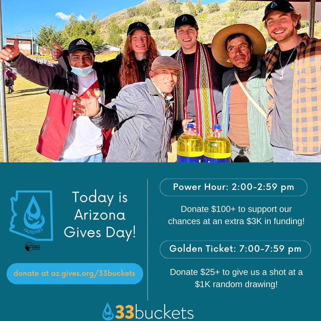 Arizona Gives Day is TODAY!

During the power hour, donations of $100+ will support our chances to win an extra $3,000 in funding! Did you know a $100 donation can provide tailored trainings for 2 water managers?

Also, donations of $25+ during the g