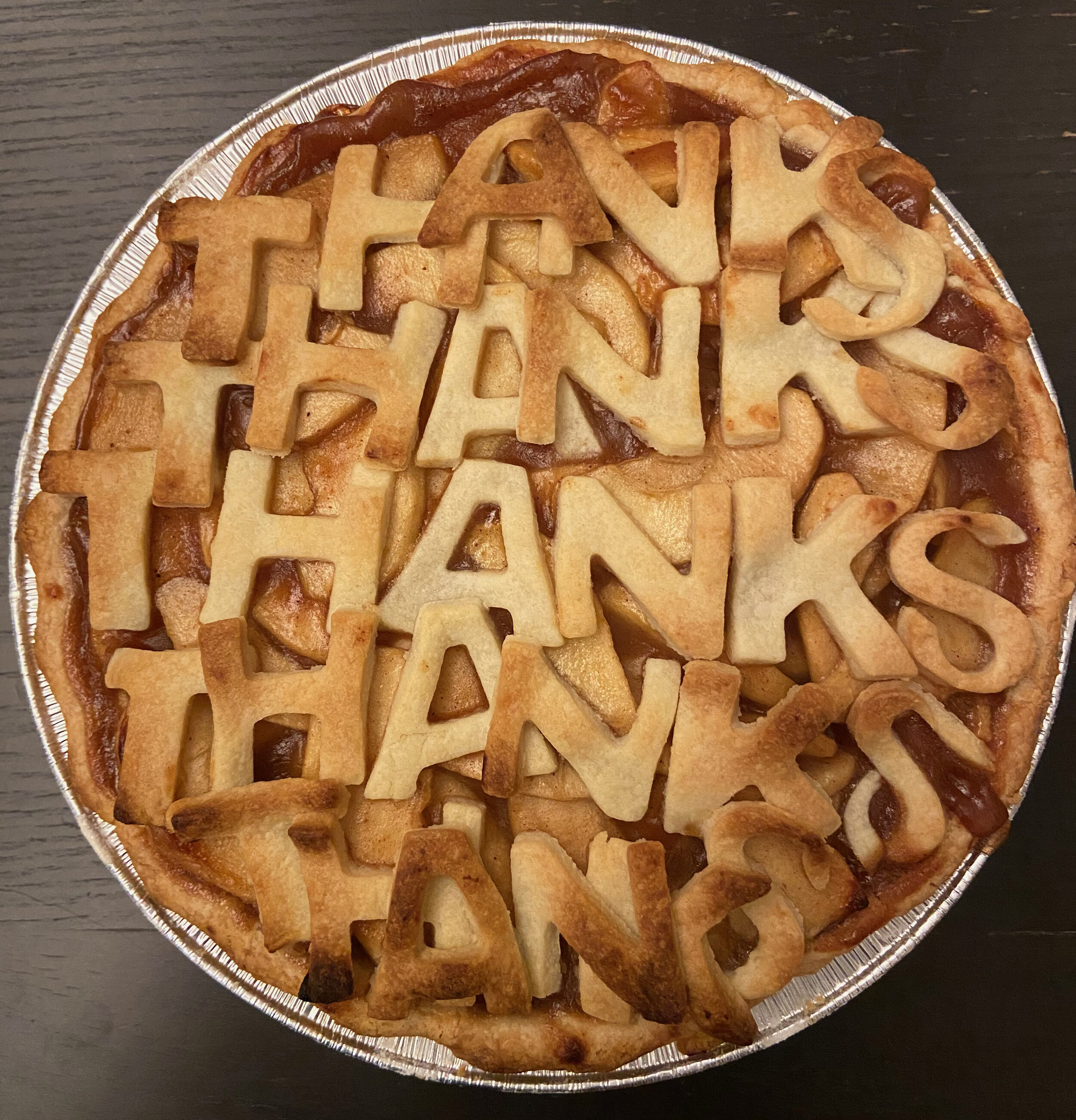 Thanksgiving apple caramel pie