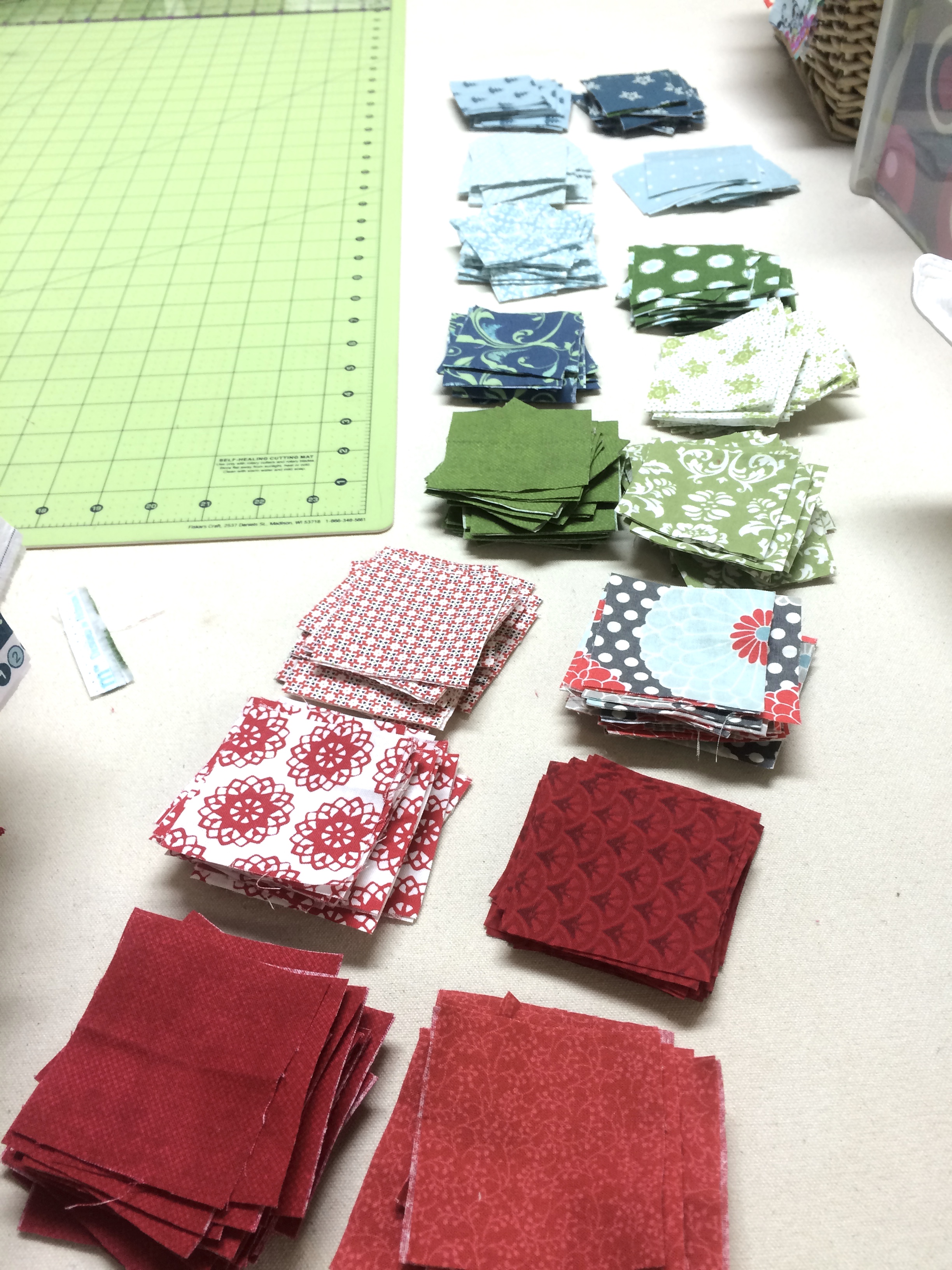2 & 1/2" fabric blocks for quilt
