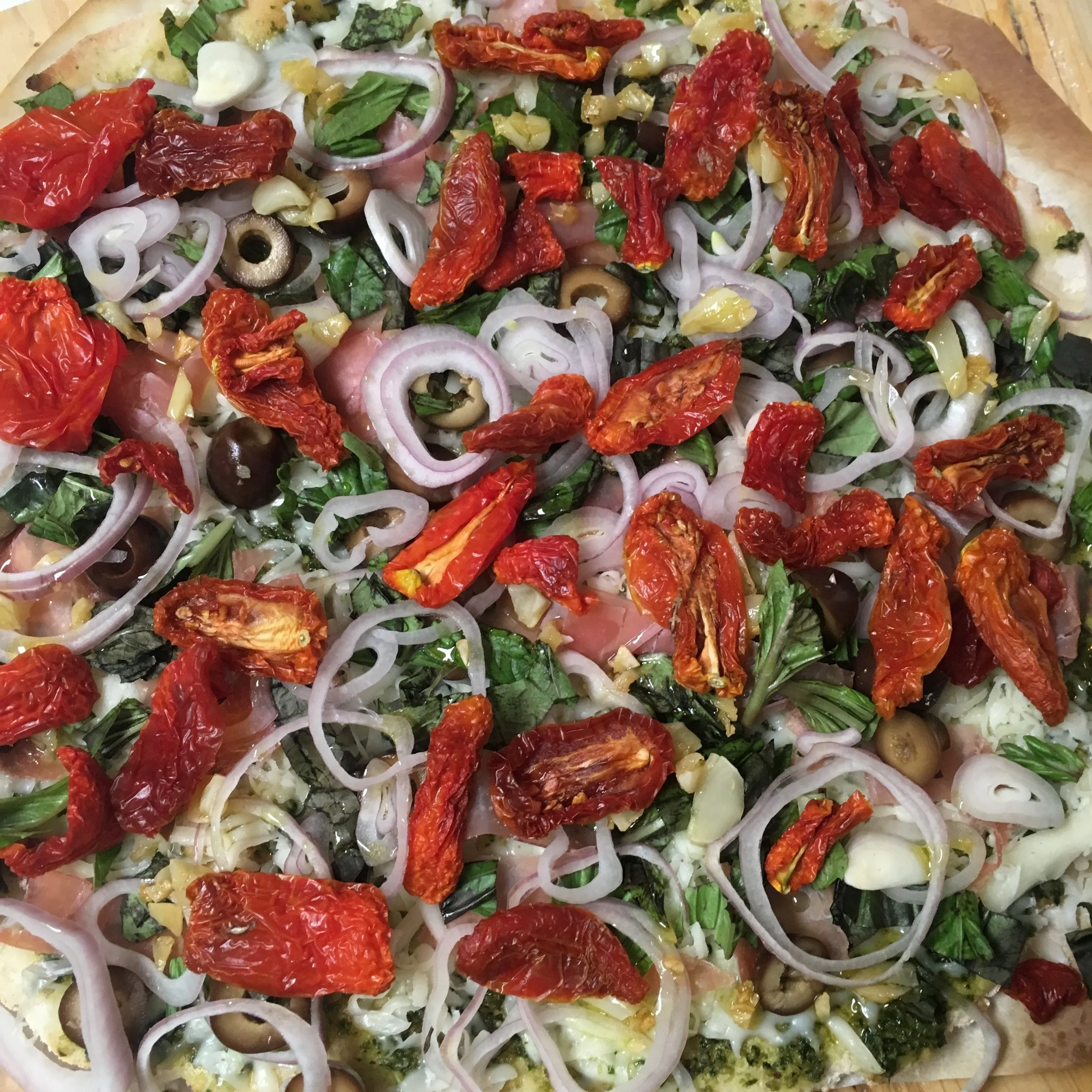 top with shallots & dried romas