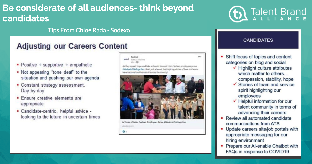 Chloe Rada (Sodexo), put together content do’s and don’ts, and outlined how her content strategy will change for her organization.