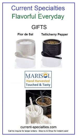Flor De Sal & Flos Salis & Coarse Tellicherry Pepper Crocks — Current Specialties