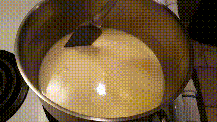 If your bisque looks like this, it's too watery. Allow the cheese to continue melting and cook until mixture thickens.