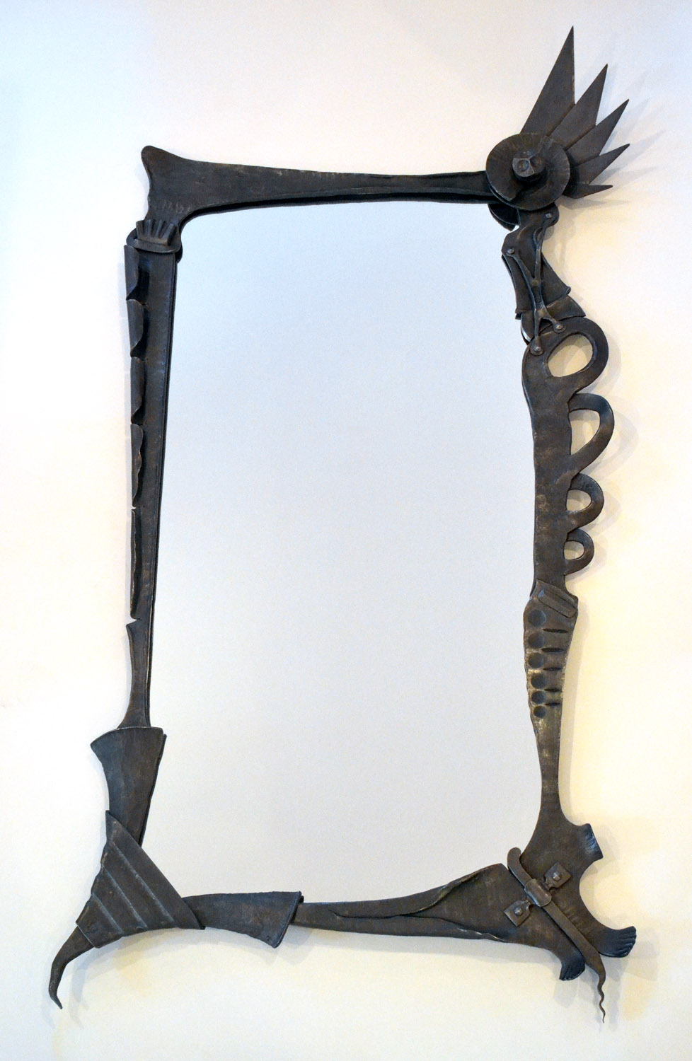  mirror frame for Artfully Insane Tattoo Parlour, steel, mirror, 2013 