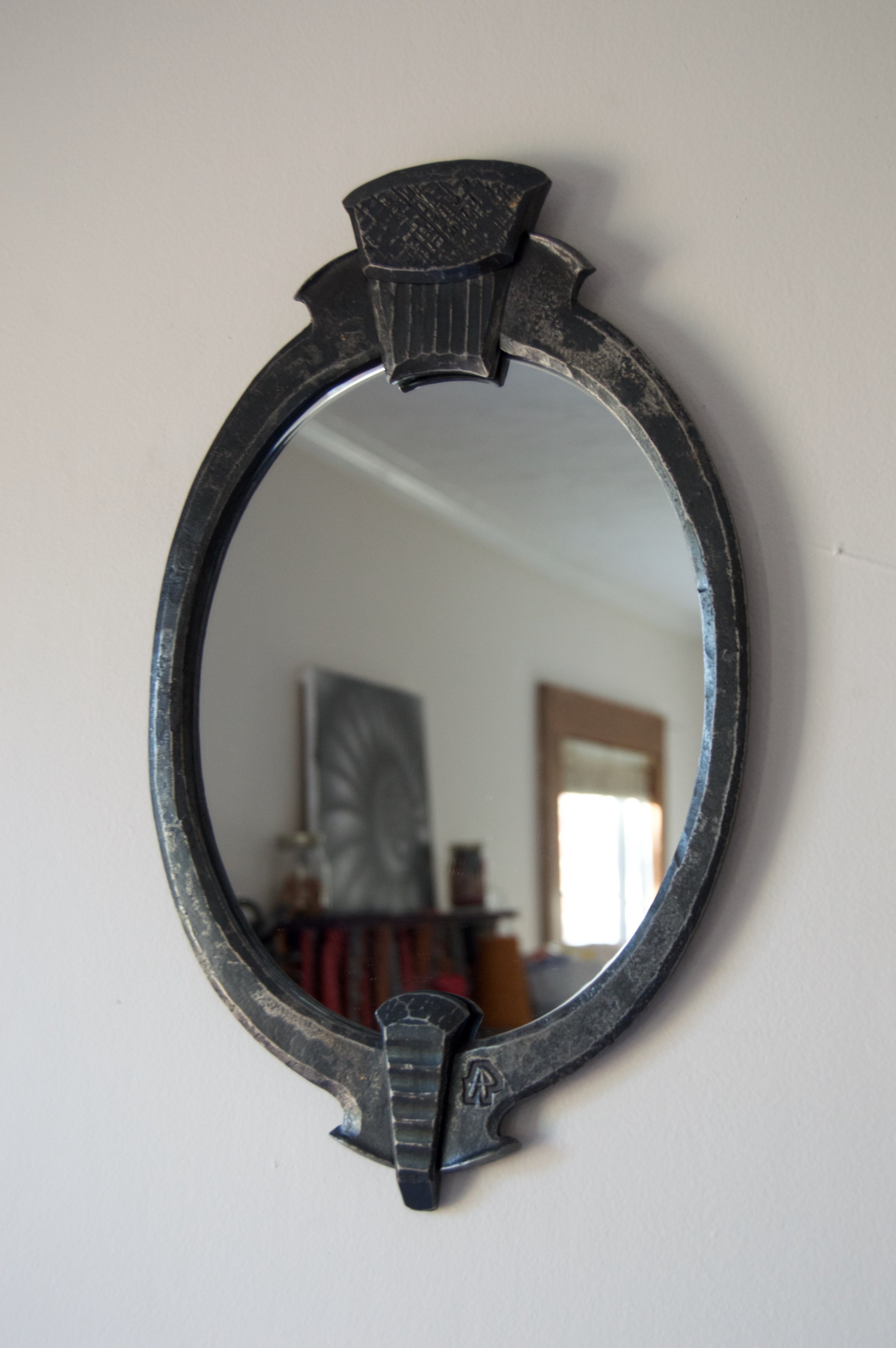  Oval Mirror, mild steel, mirror, 2016 