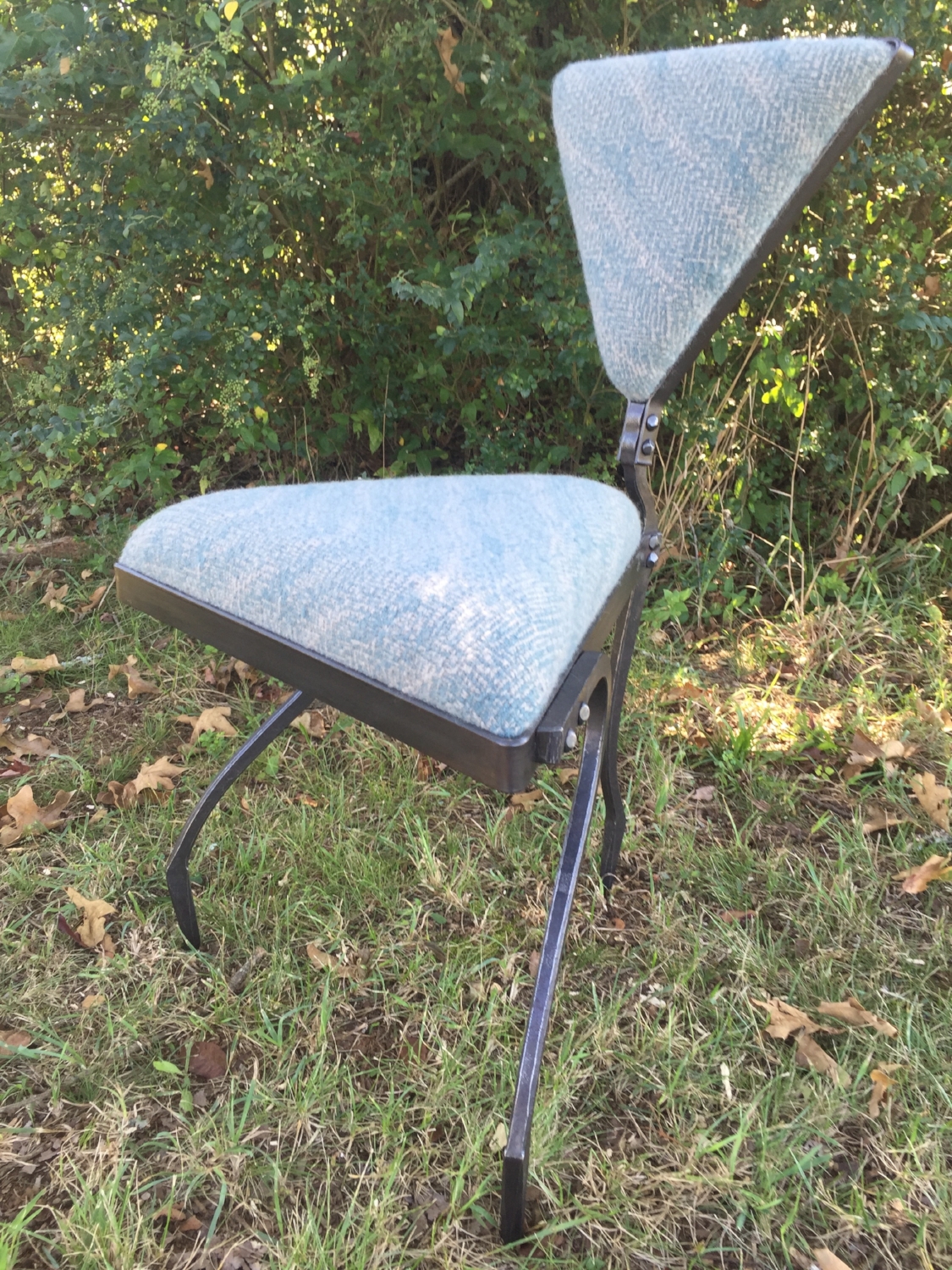  Triangle Chair, mild steel, handwoven wool, upholstery foam, plywood, 2016 