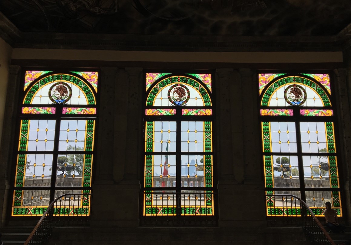 Stained glass in Chapultepec Castle.